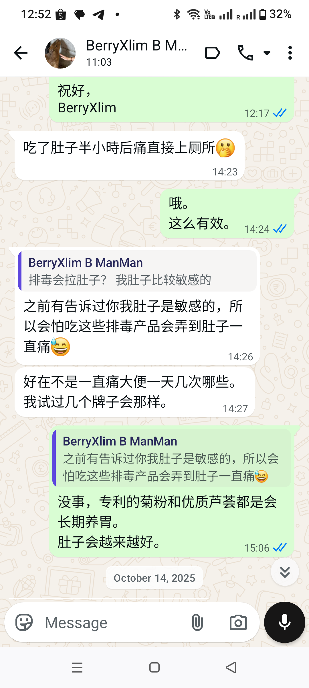 BerryXlim testimonial - gentler detox
